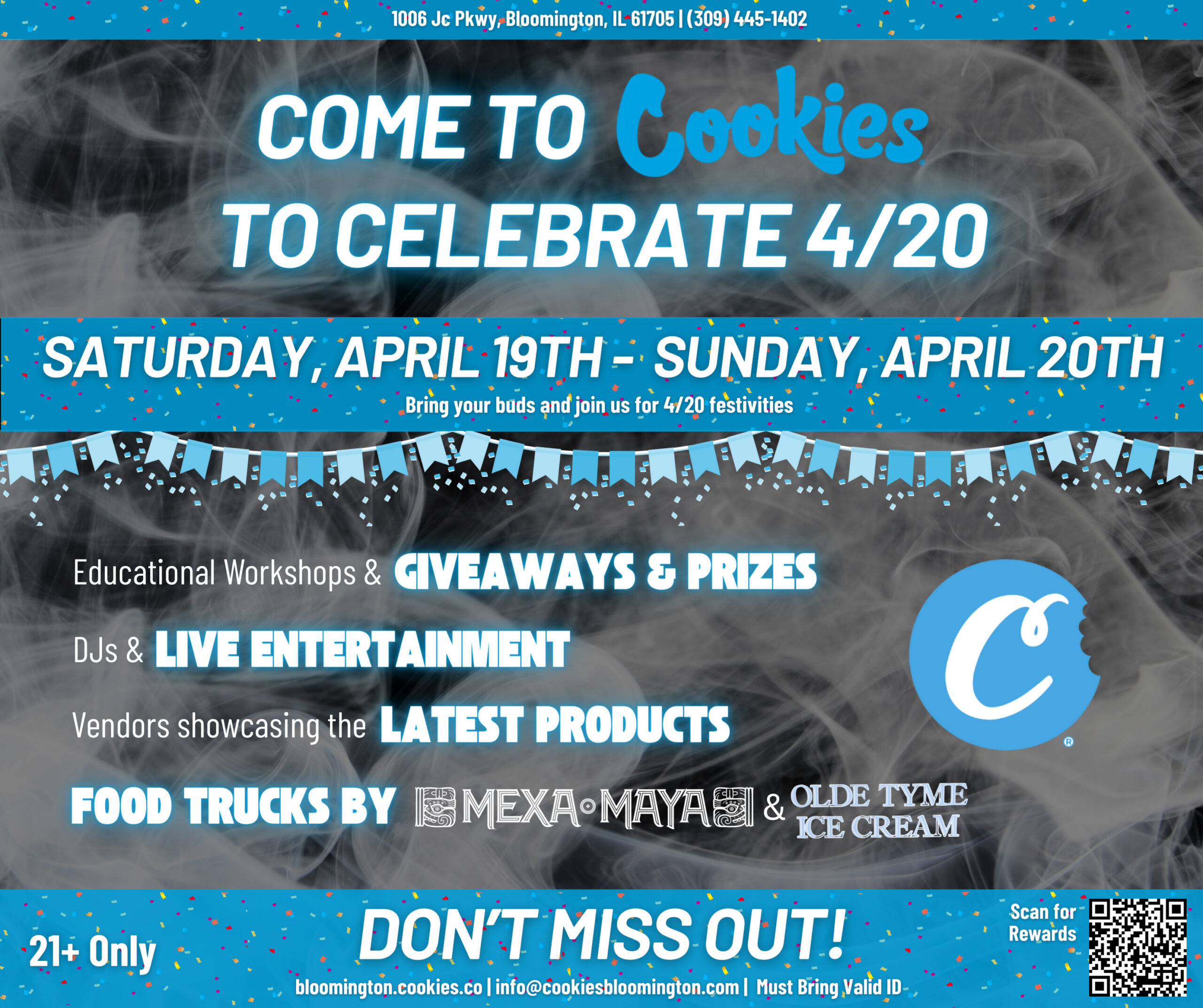 Cookies Bloomington 420 Celebration Promotional Flyer
